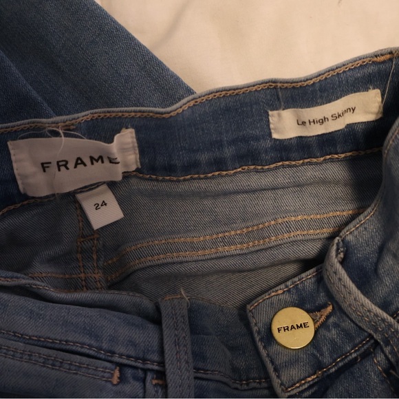 Frame Denim Light Wash High-Rise Skinny Jeans - Picture 3 of 3